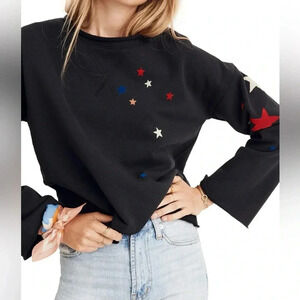 Madewell mile(s) Navy Blue Star Sweater Pull Over Crew Neck Top XXS Patriotic
